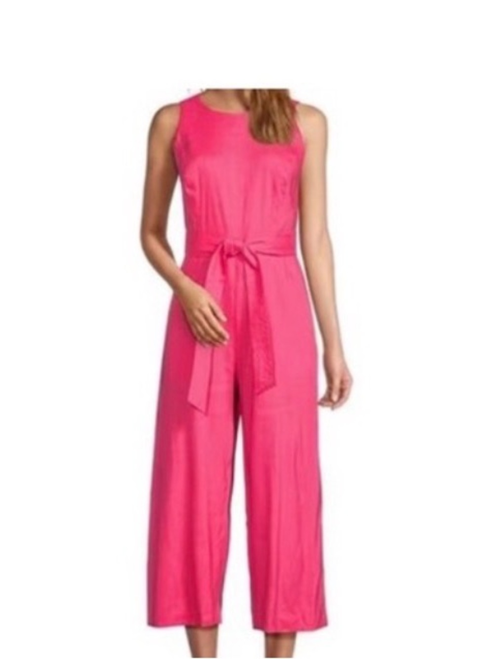 ANTONIO MELANI Hot Pink Sleeveless Tie-Waist Jumpsuit